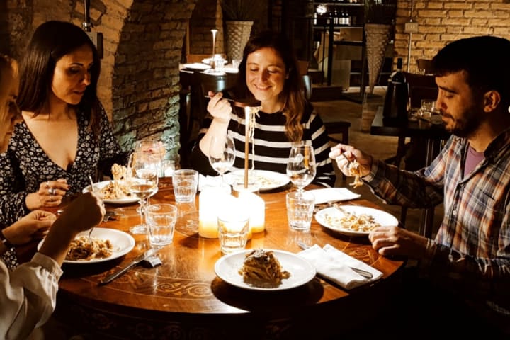 Candlelight wine tasting with dinner in ancient Roman cave