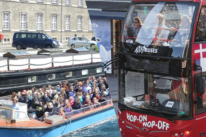 Bus hop-on hop-off Kopenhagen oleh Red Sightseeing dengan tur perahu