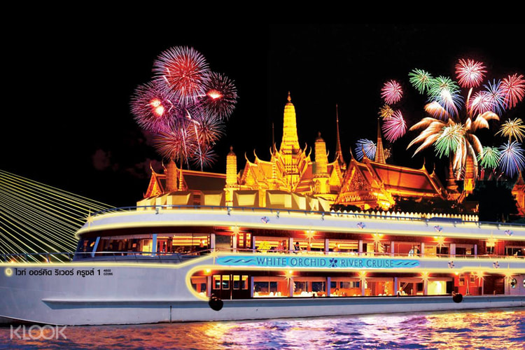 Buffet Makan Malam Thailand Dan Internasional Di White Orchid River Cruise Di Bangkok Thailand