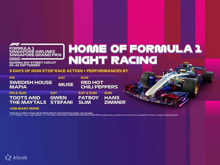 FORMULA 1 SINGAPORE AIRLINES SINGAPORE GRAND PRIX 2019 Ticket Klook United Kingdom