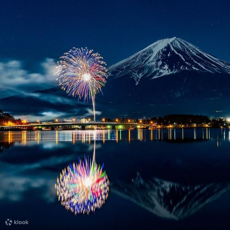 ANAオリジナル 煙い 涼感花火富士山ロックグラス 2客