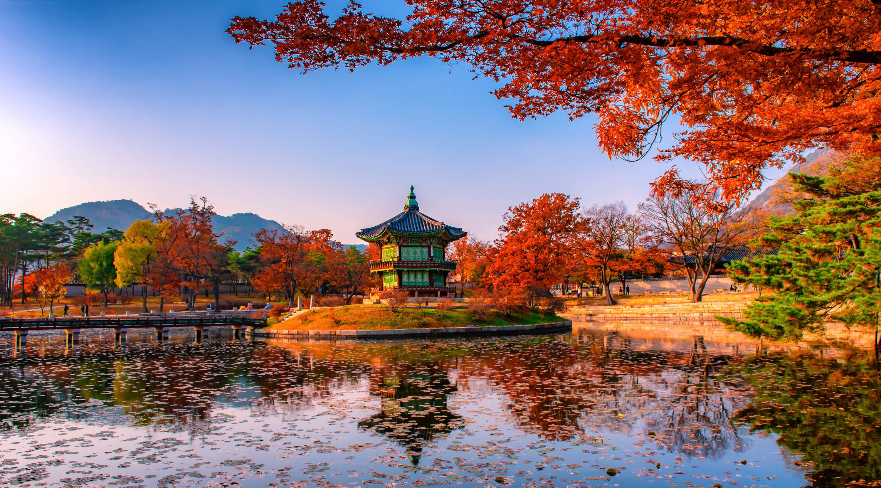 Seoul palace and autumn scenery, South Korea