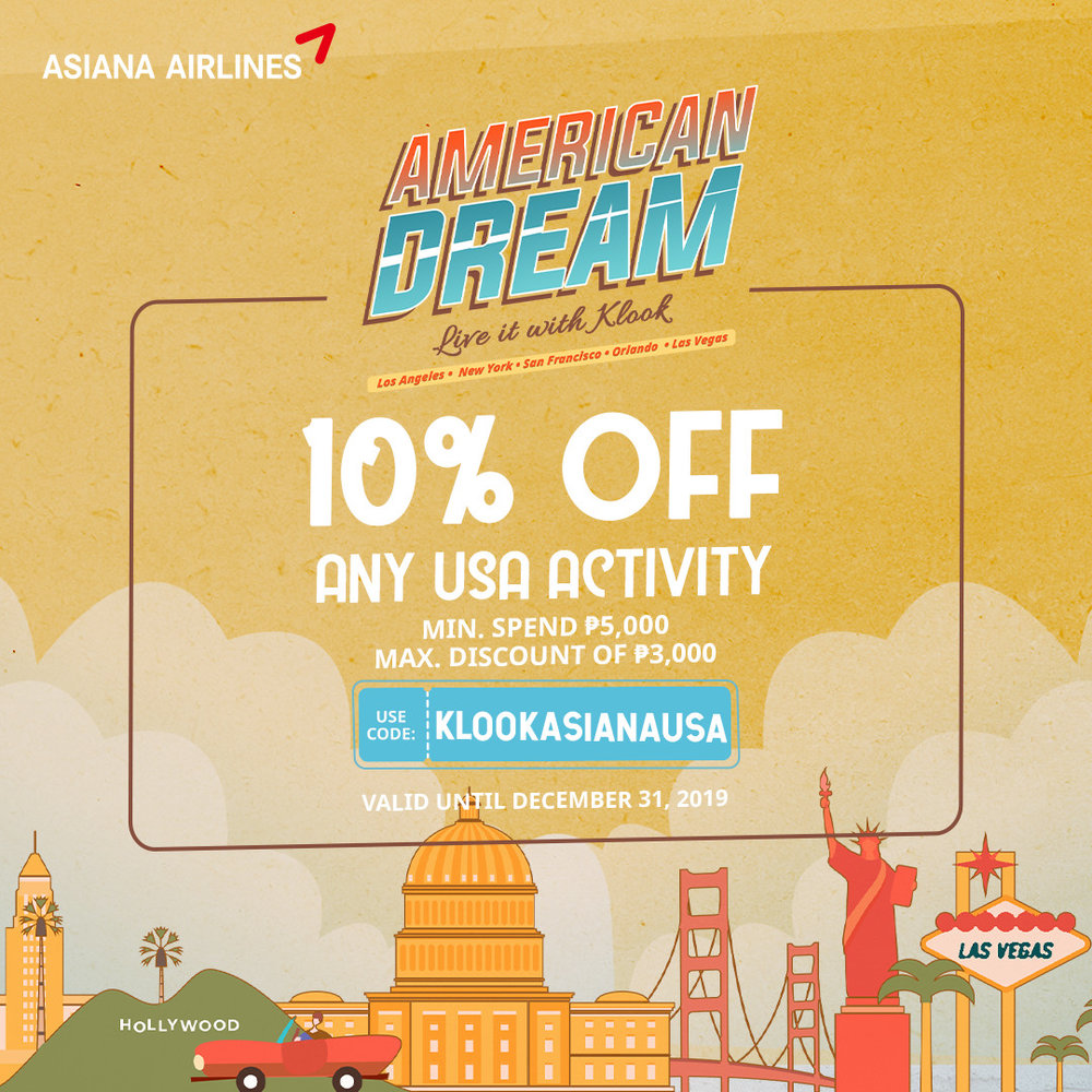 PH American Dream USA Sale with Asiana- Klook United States