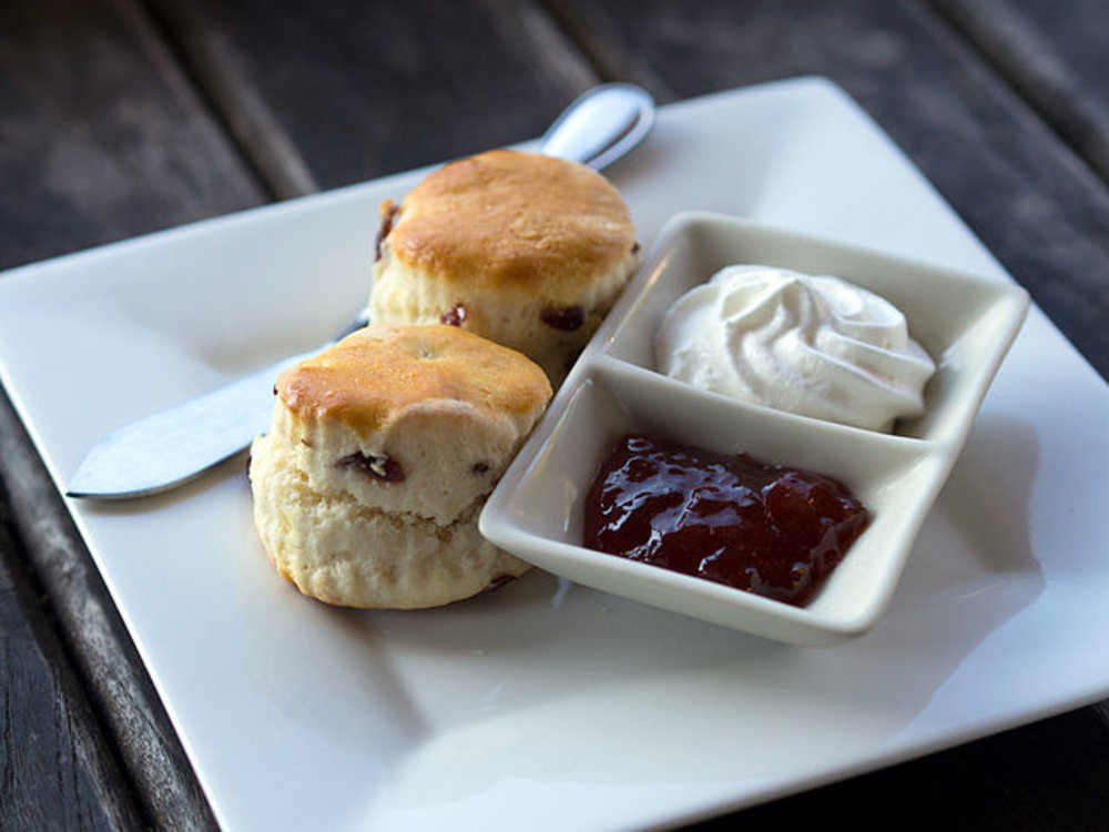 Scones with jam and cream