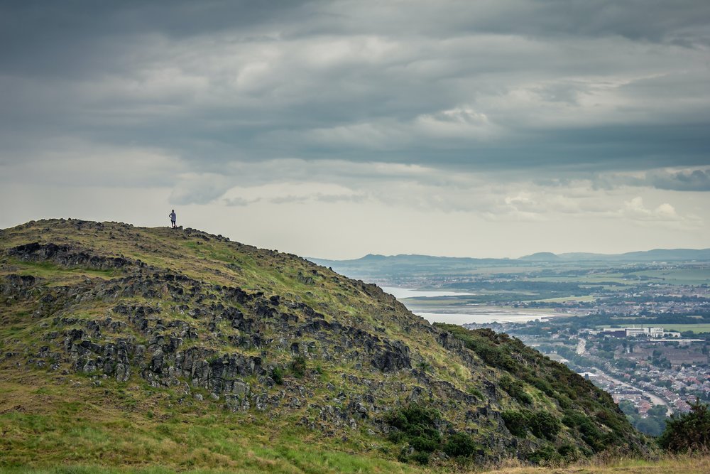 Hiker at Arthurs's Seat