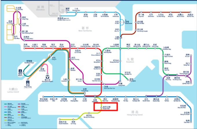香港地鐵圖。來源：http://www.mtr.com.hk/ch/customer/services/system_map.html。