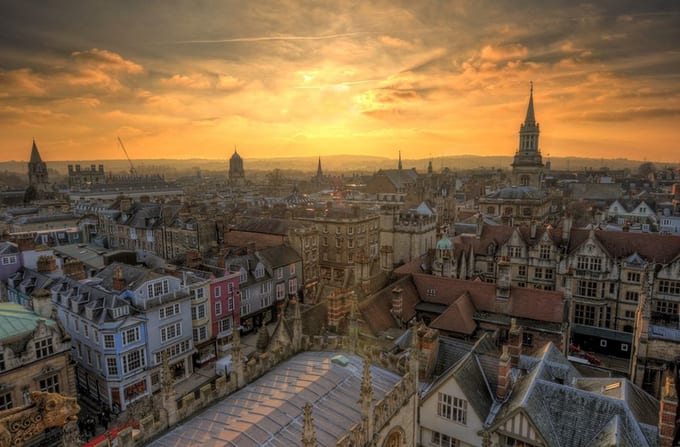 日落牛津城(圖片來源: 牛津大學FB粉專)