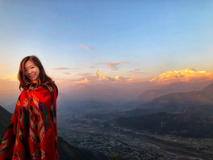 du lịch nepal: hoàng hôn sarangkot