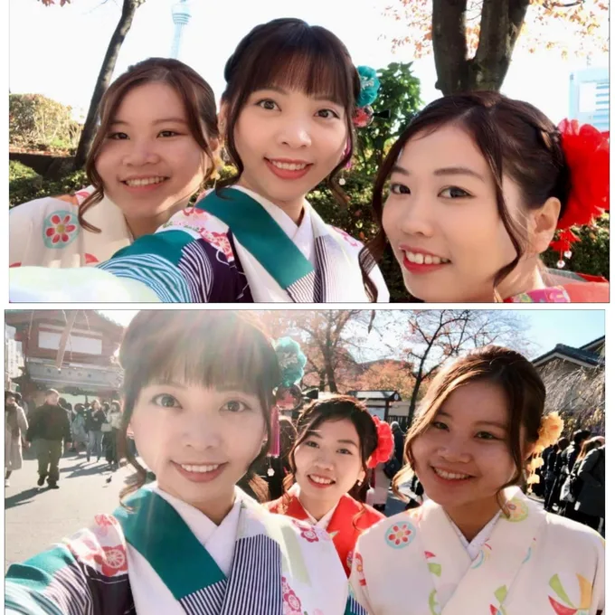 mặc kimono ở nhật bản: chụp hình tại sensoji