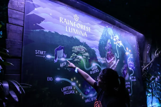 bản đồ rừng mưa ánh sáng tại singapore zoo
