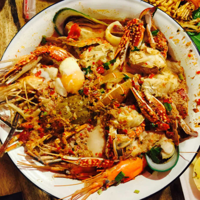 Giant tom yung goong in Bangkok