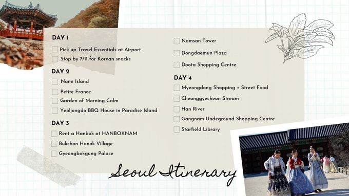 seoul budget itinerary