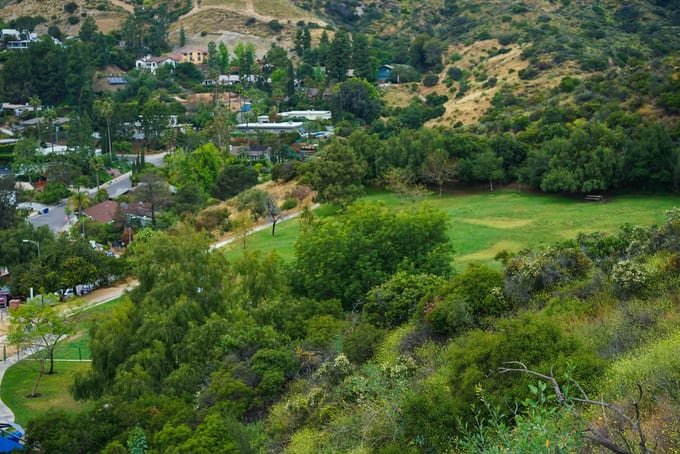 Mulholland Highway path to the Hollywood Sign