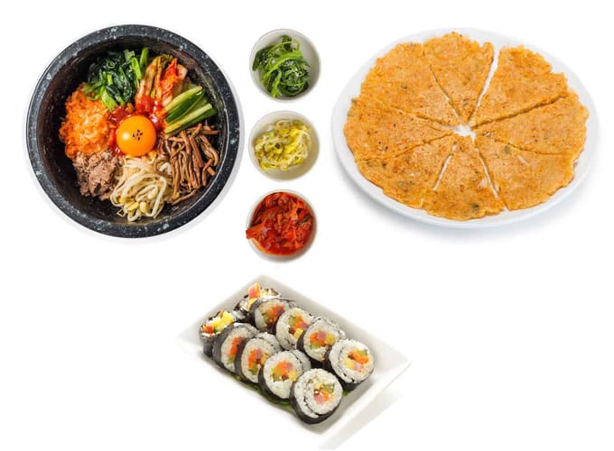 korean food kimchi bibimbap