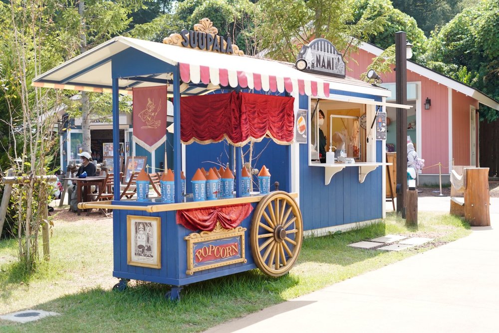 ムーミン屋敷のケースのポップコーンは大人気