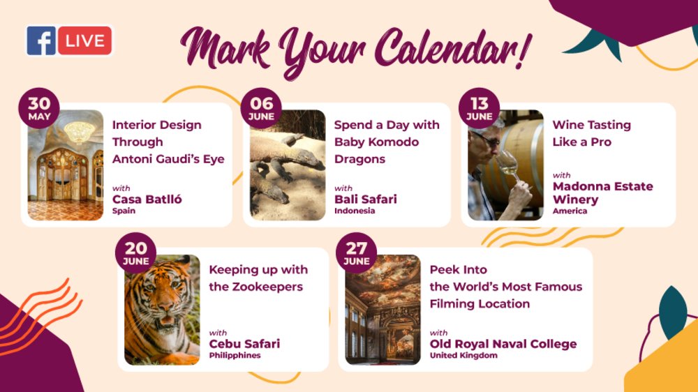 Virtual Interactive Experience Schedule Calendar