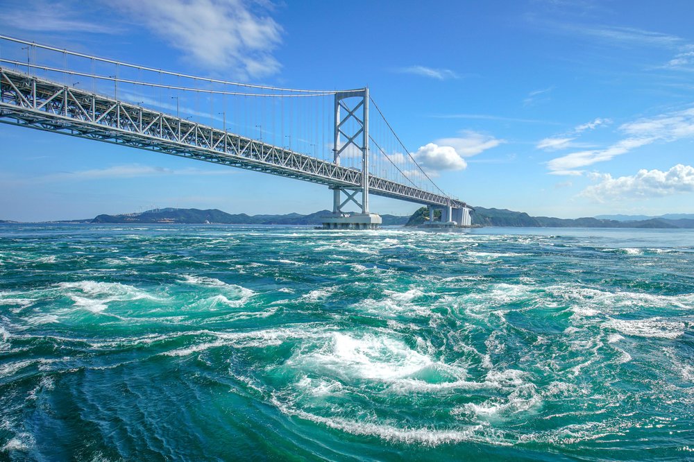 bridge over tidal whirlpools Naruto Strait