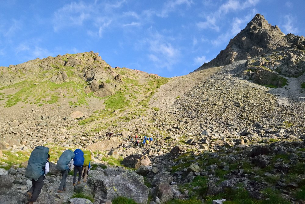 槍ヶ岳で登山