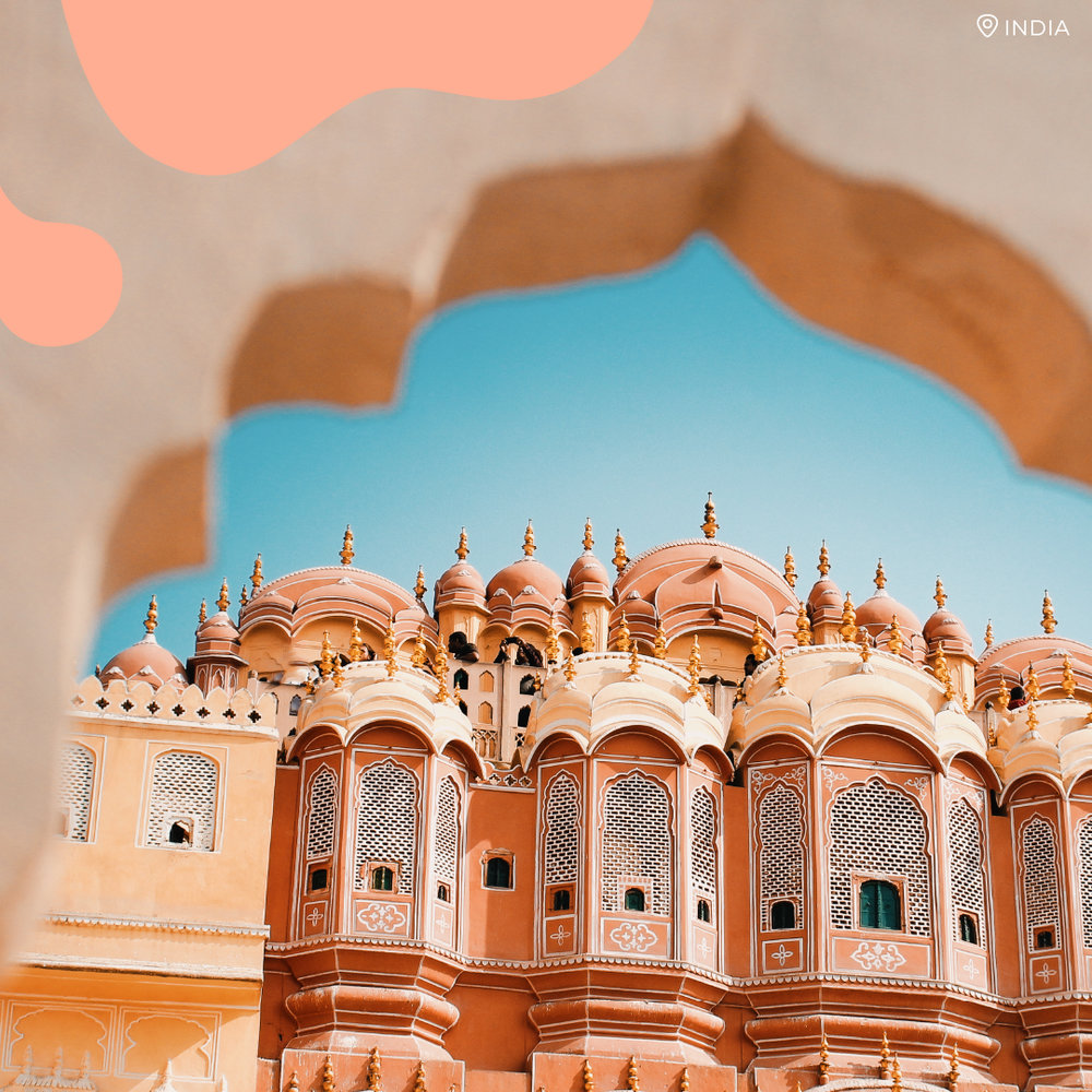 インド、ジャイプール 、ピンク色の町