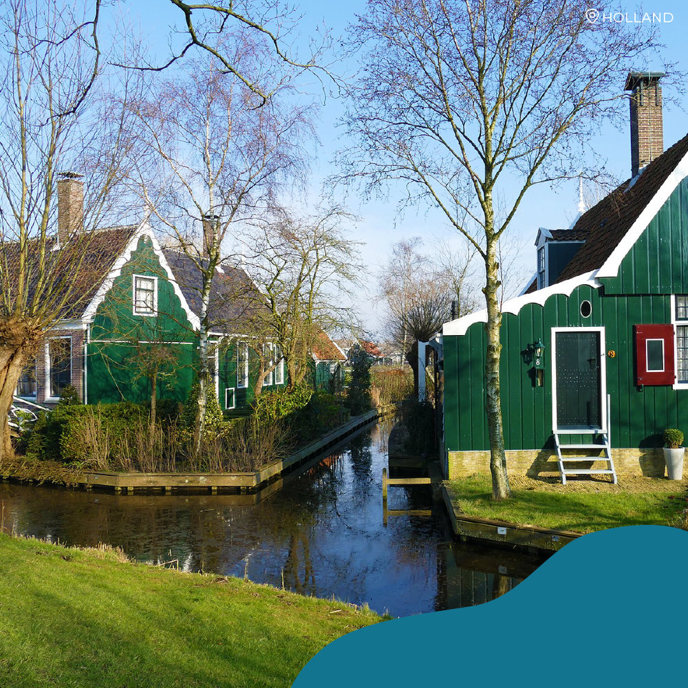 オランダ、ザーンセスカンス、緑色の町