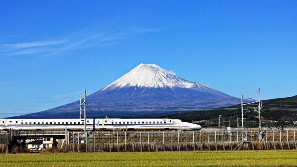 Mount Fuji in Japan on a clear day 