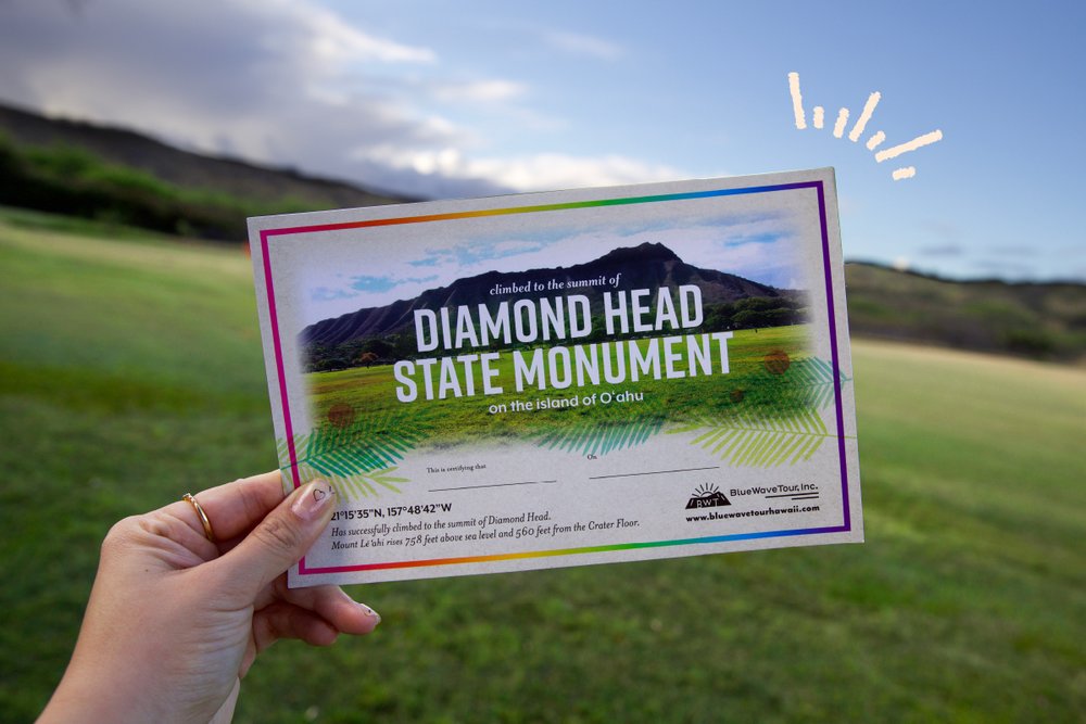 ダイヤモンドヘッド登山証明書