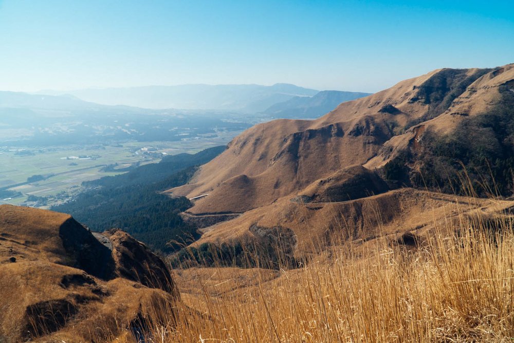 View over Mount Aso caldera
