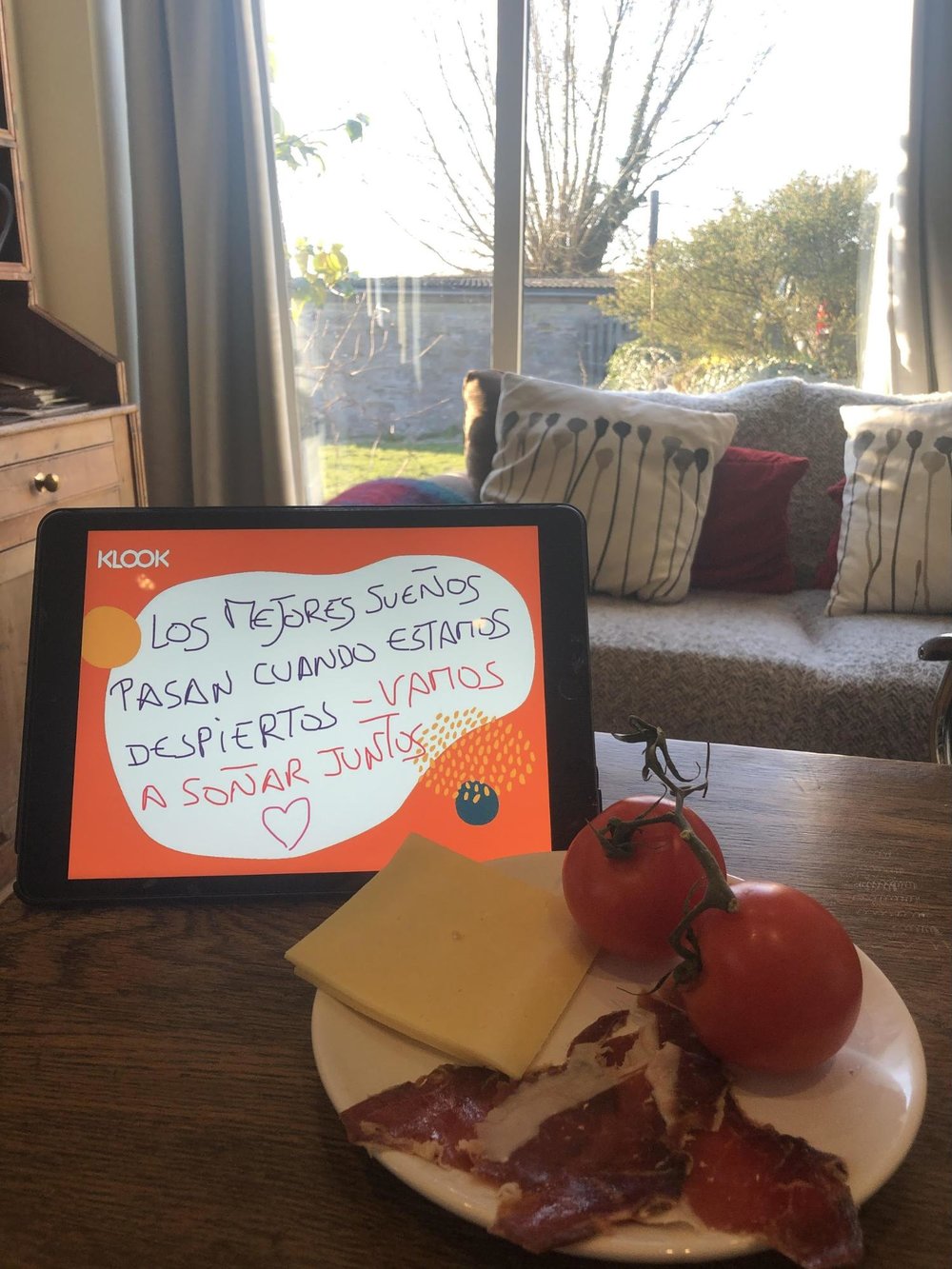 Spanish ham, cheese and tomatoes