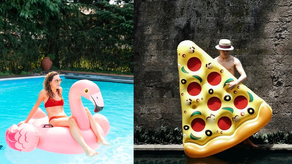 indonesia pool floats flamingo pizza giant huge