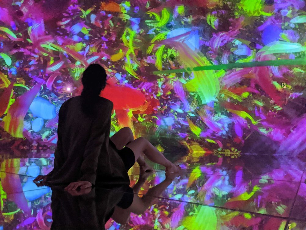 Floating in the Falling Universe of Flowers