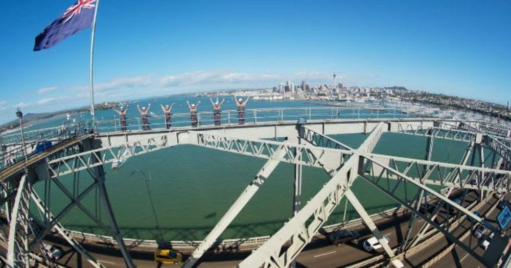 auckland new zealand adventure activity bridge climb sea suspension