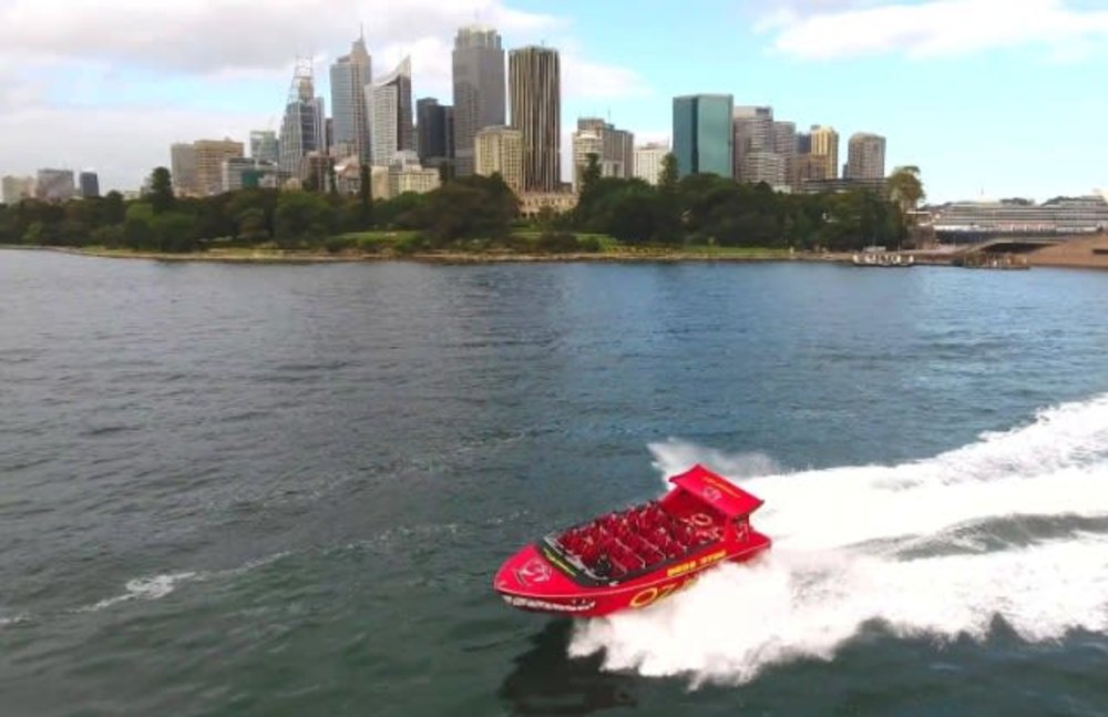 jet boat thrill ride red sydney harbour australia