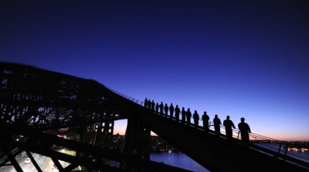 climb skyline night day sunset sunrise australia sydney harbour bridge