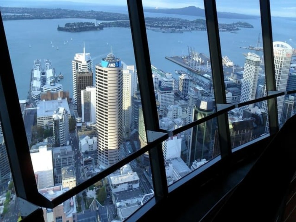 auckland sky tower deck view bird's eye