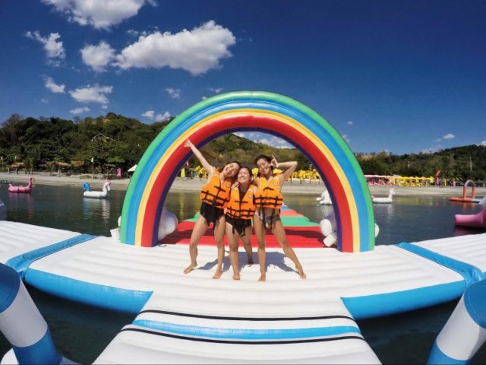 floating island unicorn playground slide 