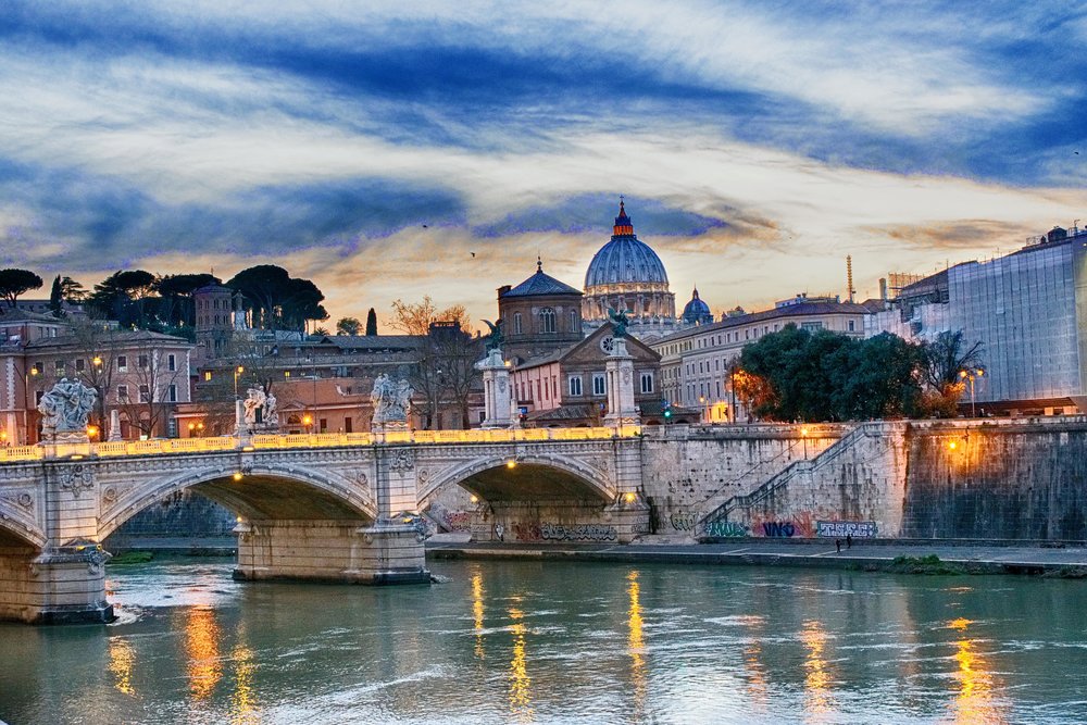 rome italy river bridge day time