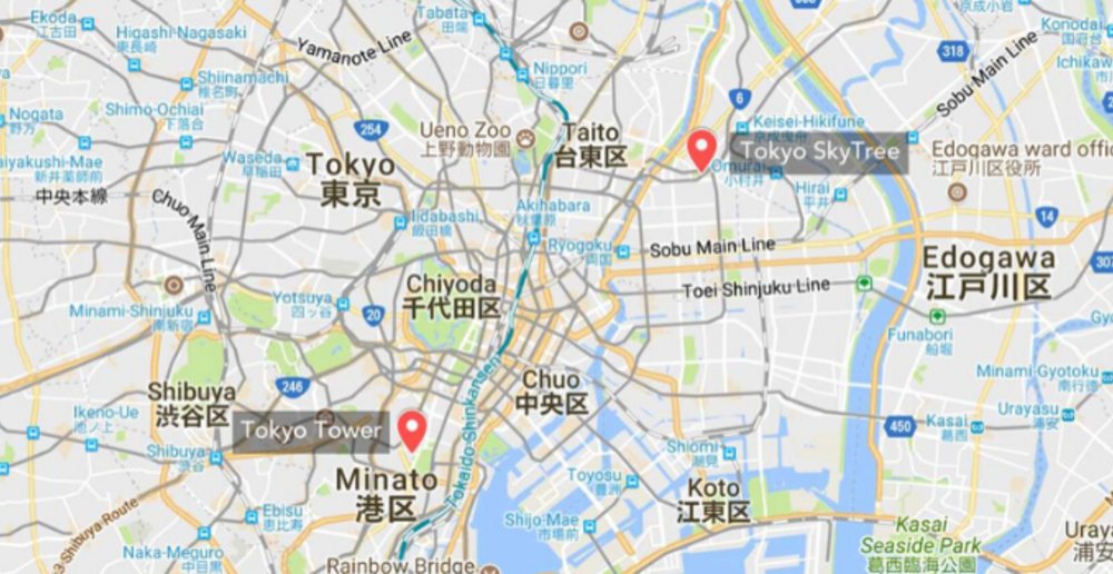 tokyo skytree tower map location