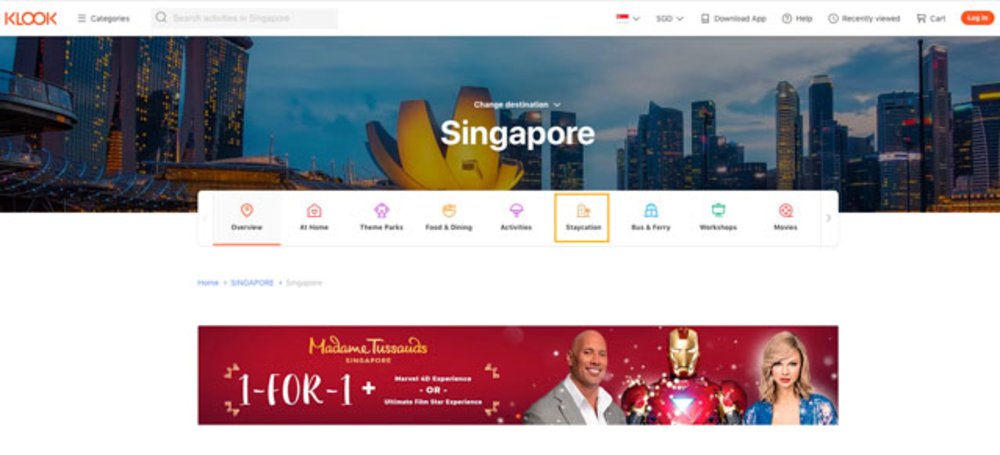 singapore staycation orchard bugis klook site