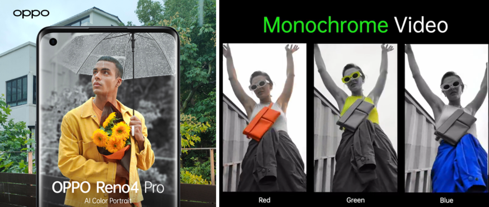 Monochrome video and photo - Oppo Reno4 Pro