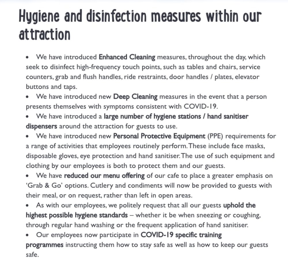 Hygiene & Disinfection Measures at Merlin Attractions