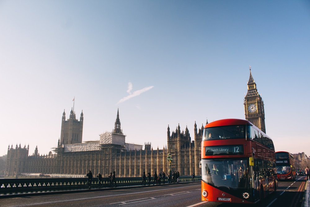 London bus and Big Ben