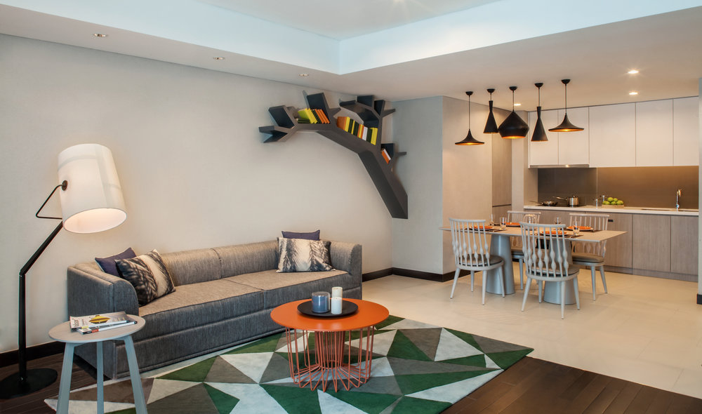 Fraser Place Setiabudi Hotel Jakarta - Kitchen & Living Room