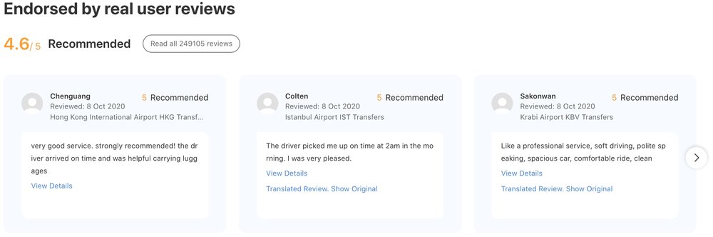 Klook Transfers Reviews