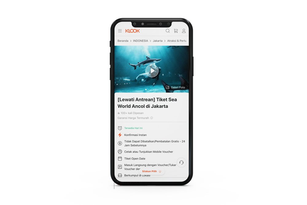 Halaman Beli Tiket Sea World Online di Klook
