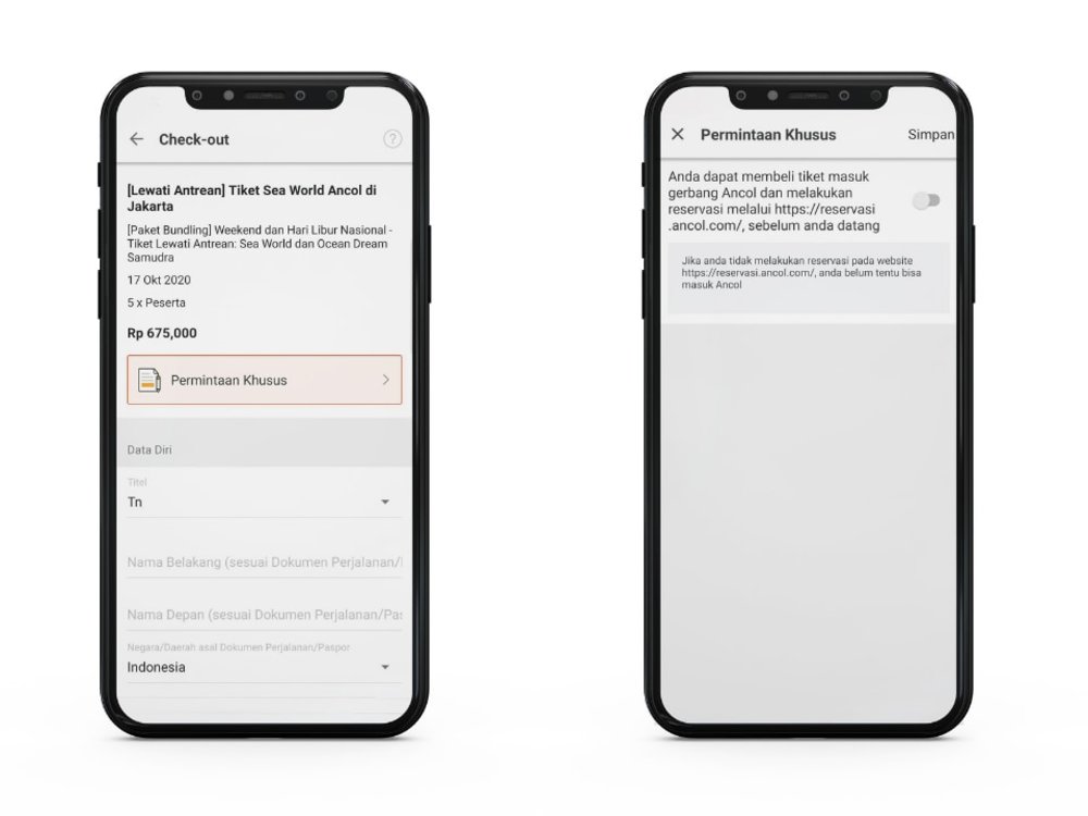 Halaman Detail Tambahan Tiket Sea World Ancol