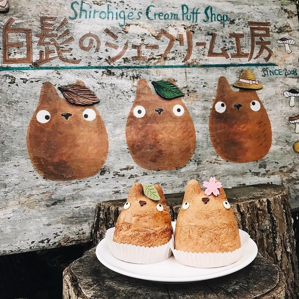 totoro cream puffs tokyo shirohige's cream puffs