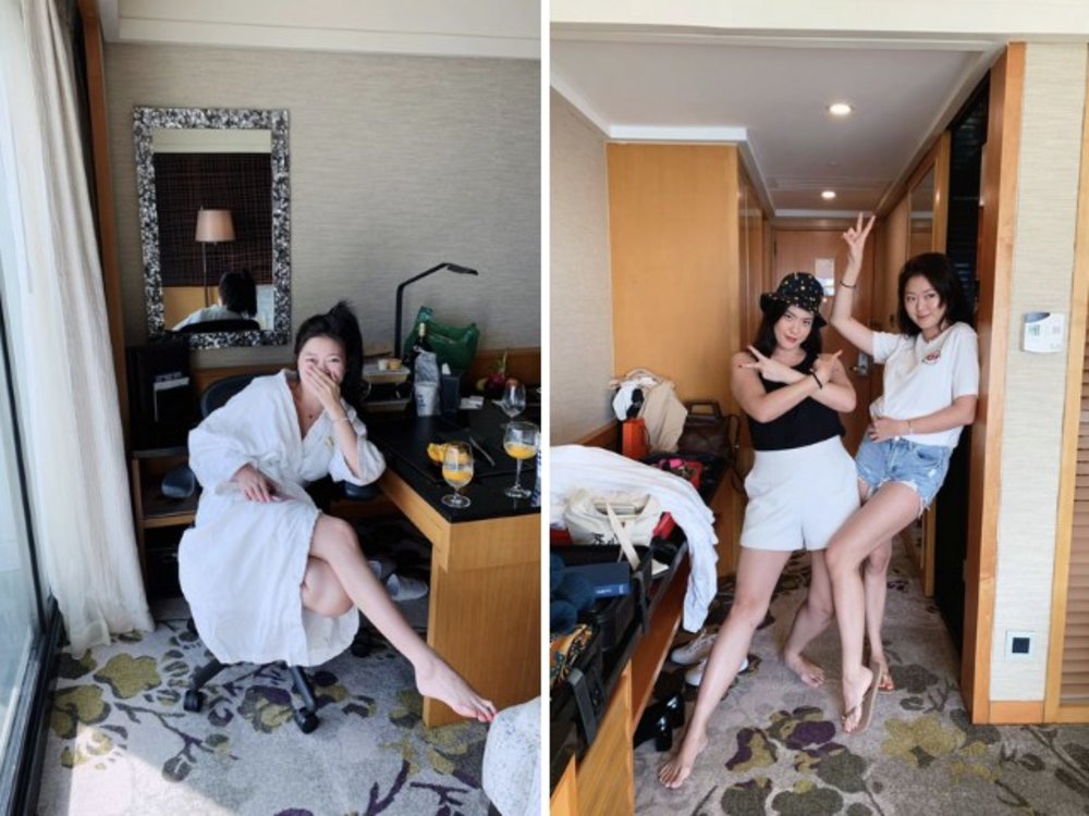 Bel and Chelsea at Mandarin Oriental Singapore