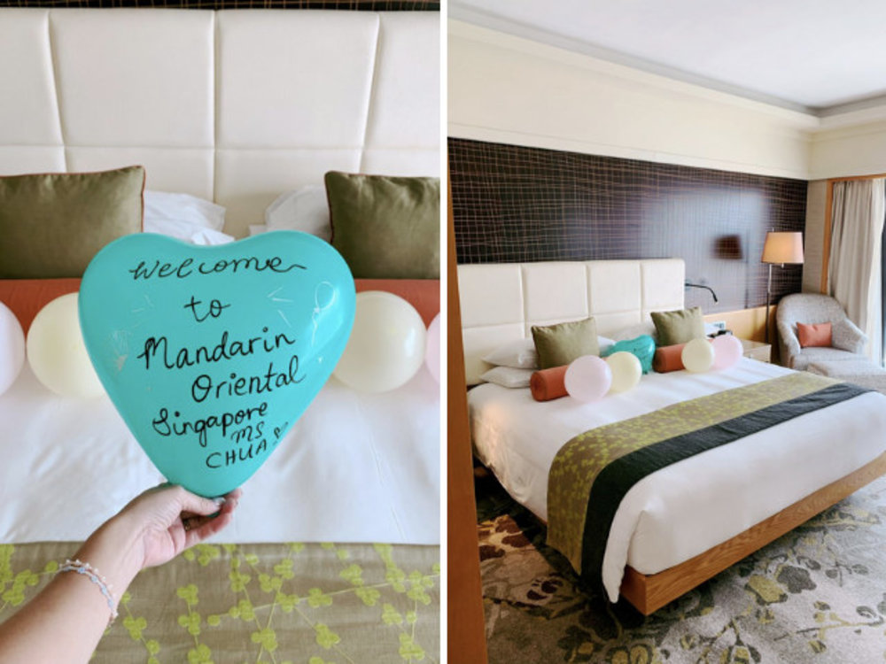 Balloons in the Marina Bay View Room at Mandarin Oriental Singapore