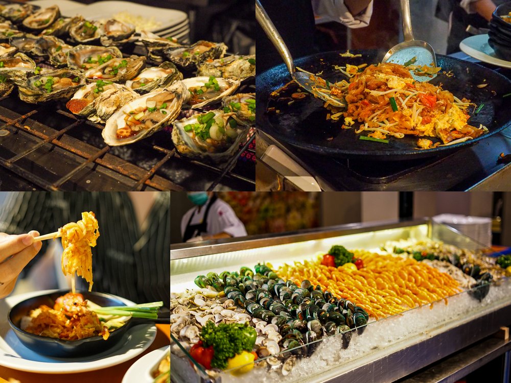 อิ่มอร่อยไปกับบุฟเฟ่ต์ซีฟู้ดและสตรีทฟู้ดแสนอร่อยที่ห้องอาหาร Bangkok Sky