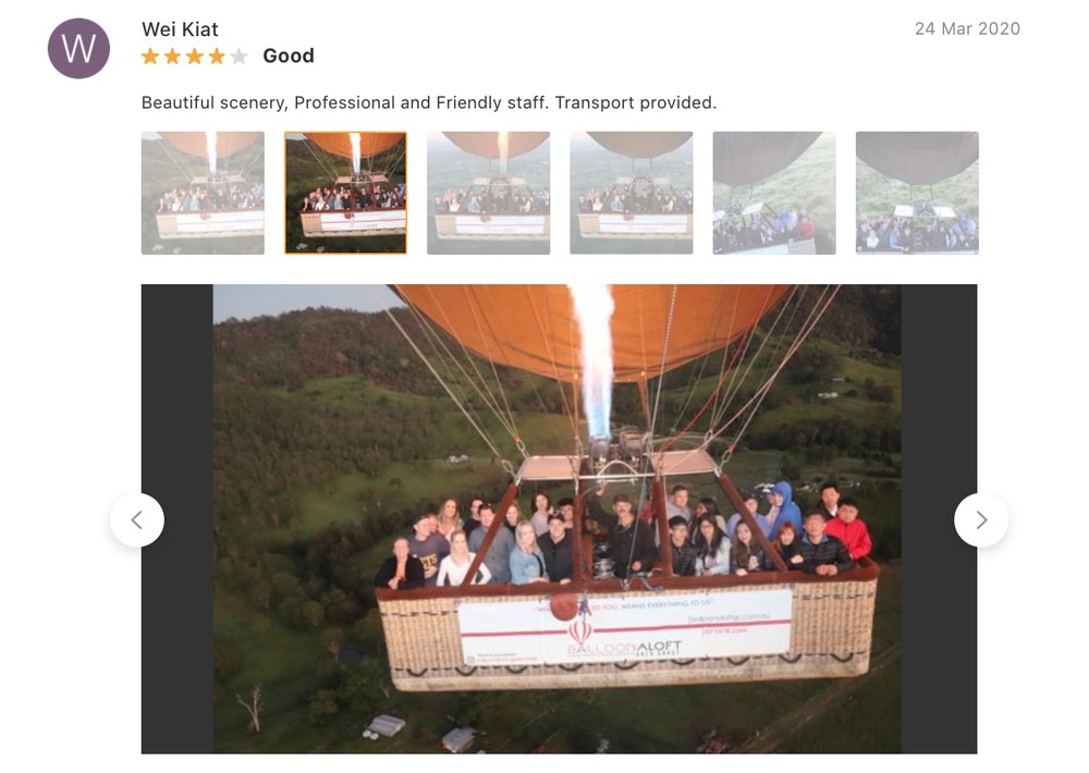 gold coast hot air balloon review